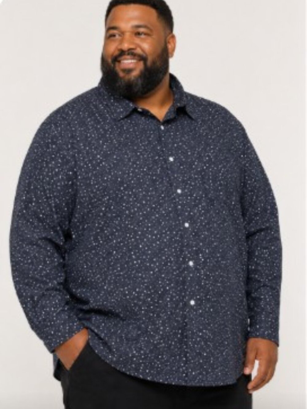 Big Dude Button Shirt Dress Men Size 4XLT Blue Workwear Formal Business Office - Picture 1 of 13
